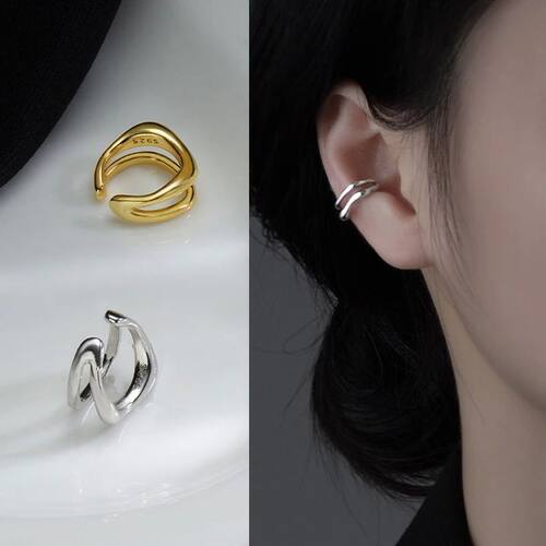 1Pc Ear Cuff Earrings Non-Piercing Double Layer Cuff Ear