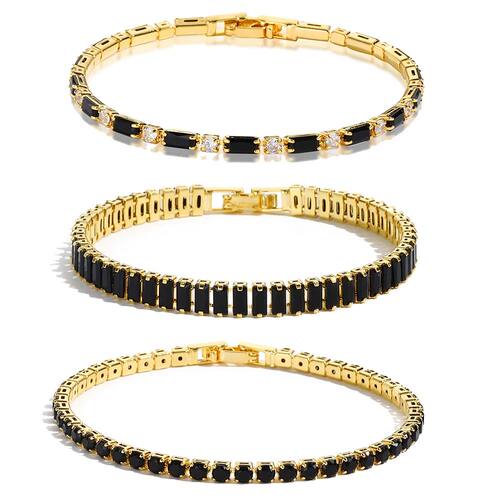 Black Crystal Tennis Bracelets for Women & Men Iced Out