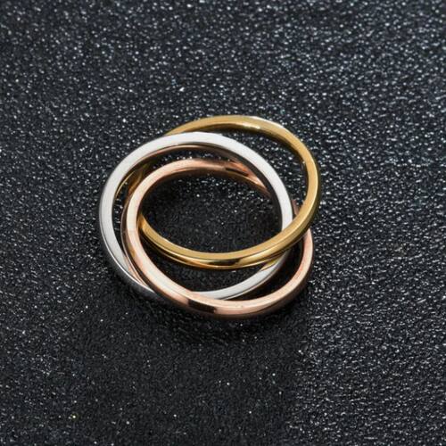 Classical Triple Interlocked Ring Set Stainless Steel