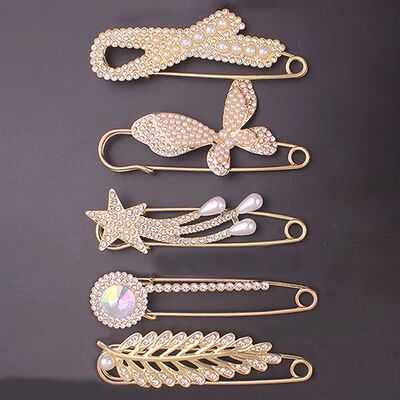 5pcs Simple Lapel Pin Anti-Slip Adjustment Button Cardigan