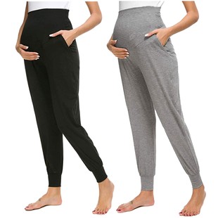 Maternity Women Pants Pregnancy Clothes Solid Color Casual P