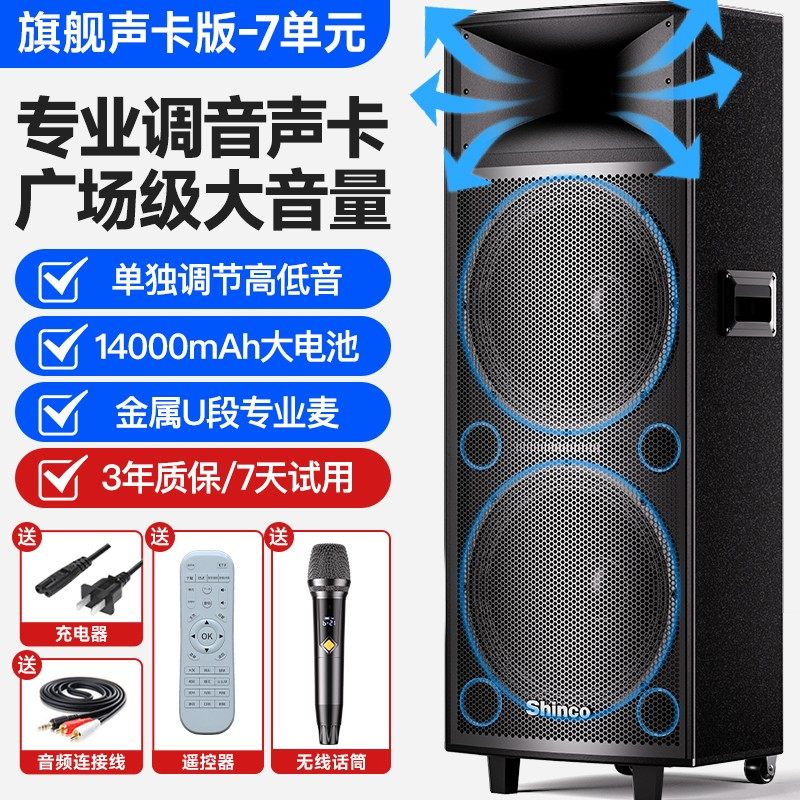 新科广场舞专用音响户外蓝牙音箱k歌超大音量功放一体机自带声卡