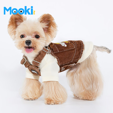 mookipet狗狗衣服小型犬比熊约克夏雪纳瑞泰迪猫咪可牵引宠物背心