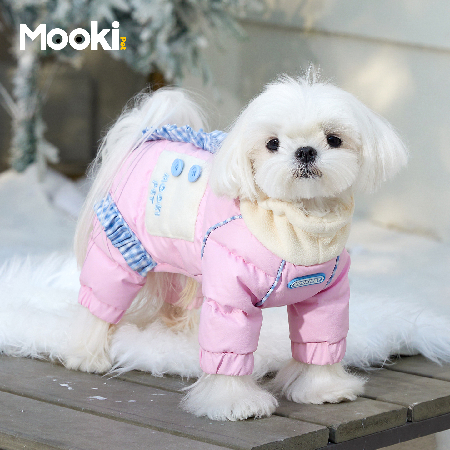 mookipet狗狗四脚PU羽绒服冬保暖