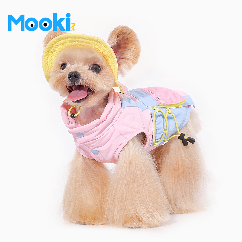 宠物狗狗冬装连帽棉马甲可牵引