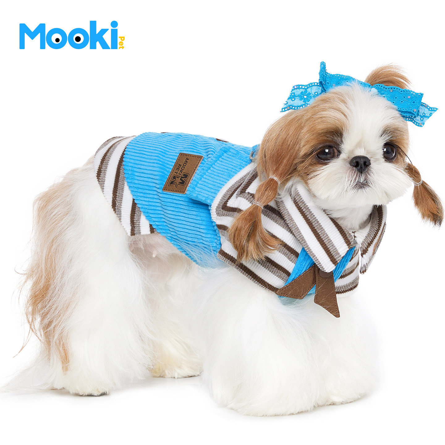 mookipet狗狗秋季新款衣服比熊雪纳瑞宠物小型犬可牵引灯芯绒马甲