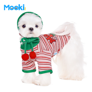 mookipet狗狗衣服小型犬冬装 小狗马尔济斯约克夏小型犬新年套装