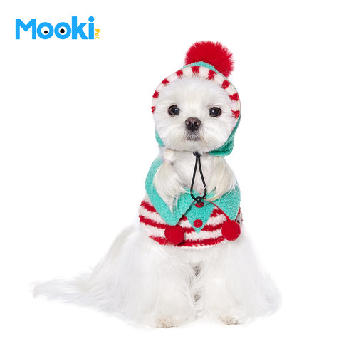 宠物圣诞节围脖口水巾帽子套装