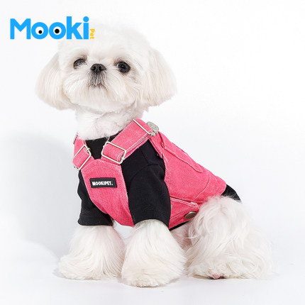 mookipet狗狗衣服春夏新款小型犬比熊泰迪雪纳瑞宠物可牵引背带