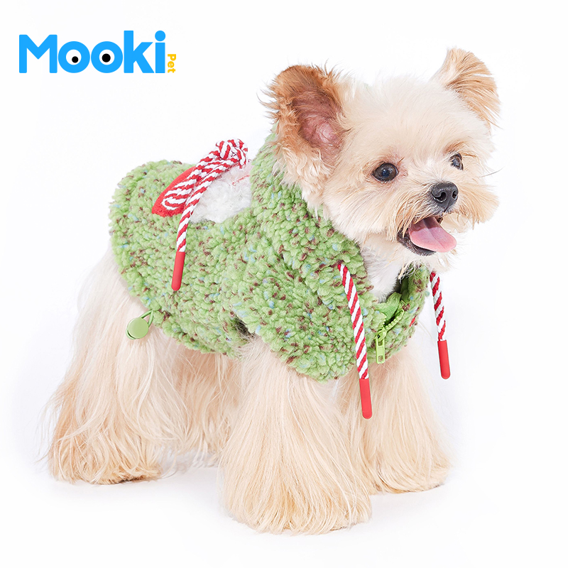 mookipet狗狗圣诞节衣服冬装比熊约克夏小型犬宠物加厚保暖马甲