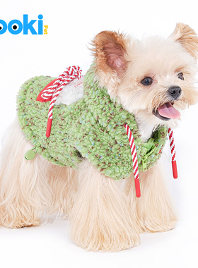 mookipet狗狗新年衣服冬装比熊约克夏小型犬宠物加厚保暖马甲