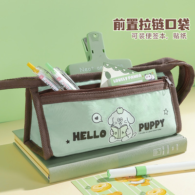 小红书简约大容量帆布新款笔袋ins风文具盒学生文具铅笔盒高颜值