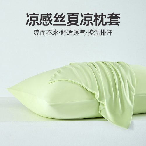 凉感丝枕头套一对装凉而不冰
