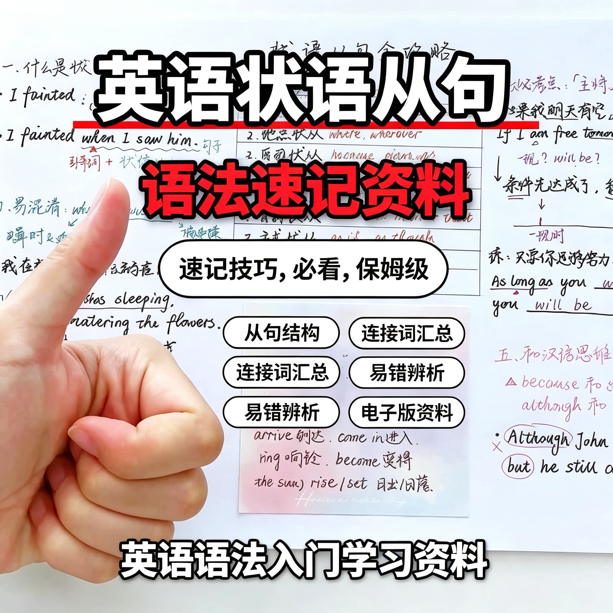 英语状语从句语法速记教程连接词汇总易错点辨析初高中备考电子版