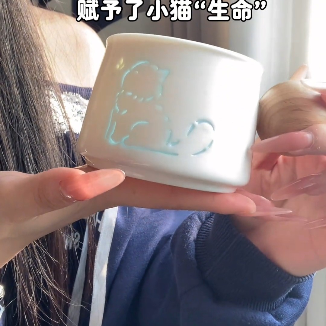 玲珑瓷咖啡杯碟套装轻奢高颜值办公室下午茶家用情侣水杯礼盒礼物,节庆用品/礼品,文化创意杯子,淘宝优惠券,粉丝福利购,淘宝优惠卷