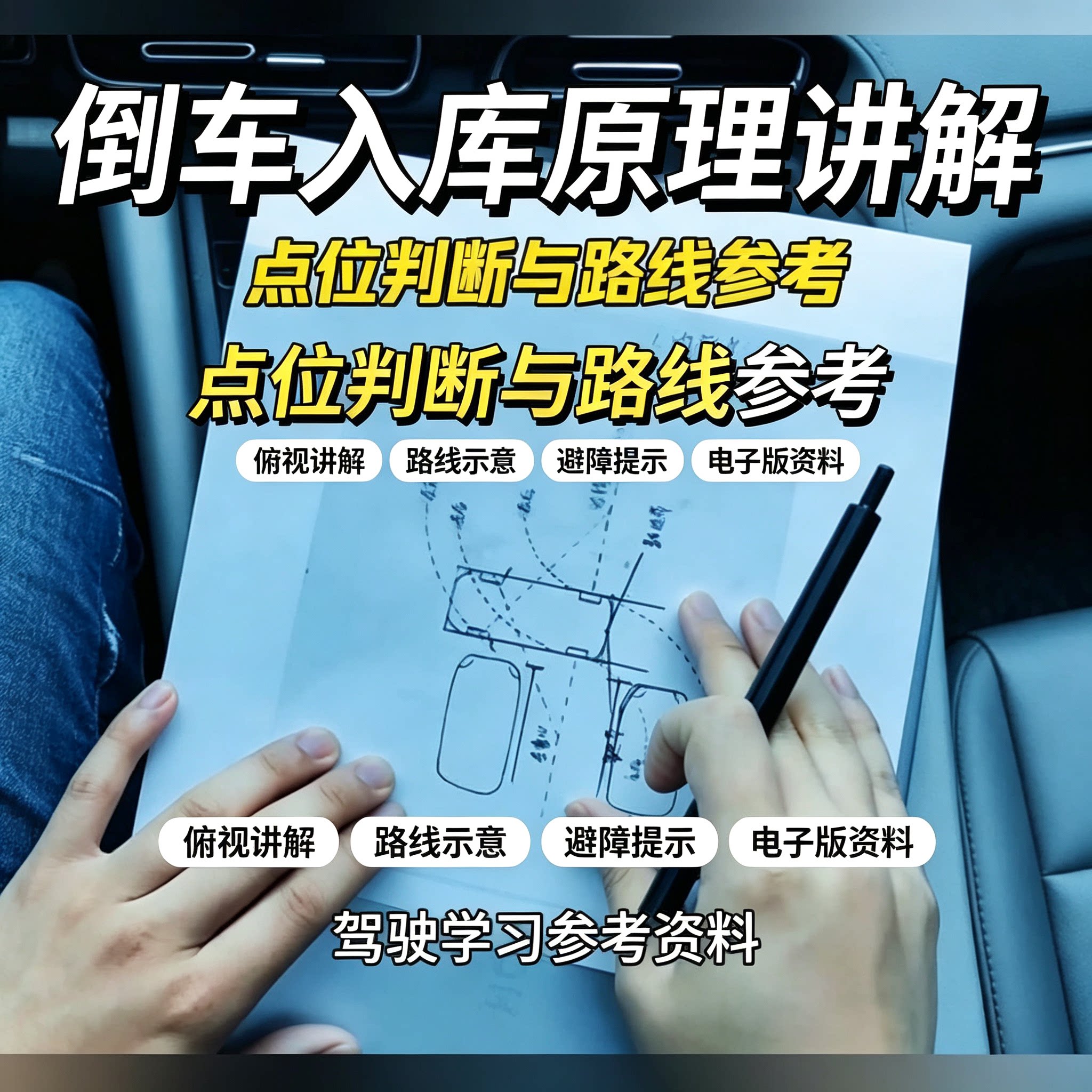 倒车入库点位路线原理详解俯视教学避障技巧驾考新手电子版学习