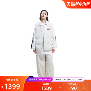 VETEMENTS男新款 羽绒服拼接pu皮革logo印花男羽绒马甲35717001