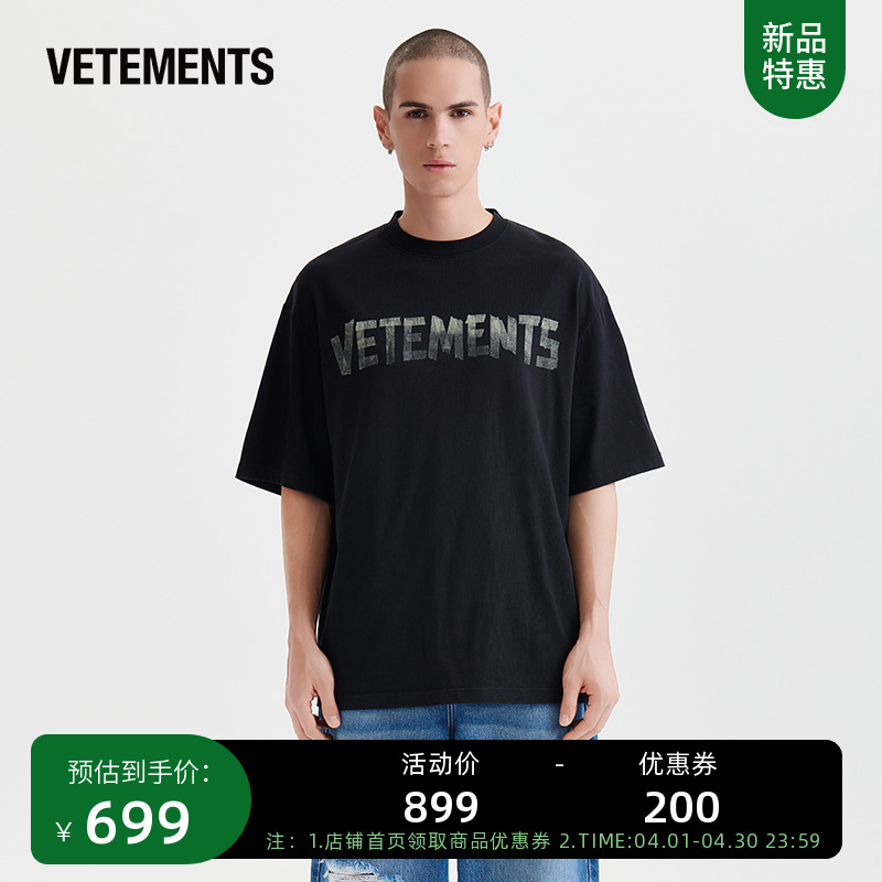 VETEMENTS字母印花情侣短袖