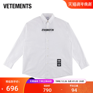 新款 衬衫 情侣白色衬衣 休闲宽松长袖 63530001 男女款 VETEMENTS秋季