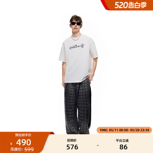 VETEMENTS全棉绒面3D发泡T恤
