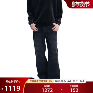 VETEMENTS新款满印logo破坏设计男女百搭直筒牛仔长裤35566004