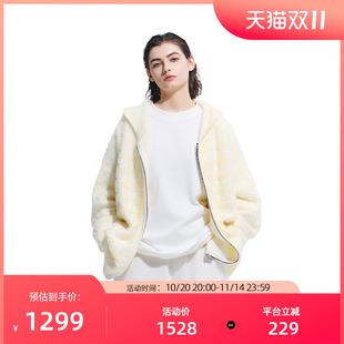 VETEMENTS新款 35573001 仿貂毛满幅logo提花男女蓬松柔软针织开衫