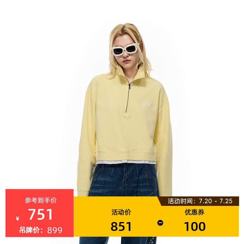 VETEMENTS女花朵半拉链卫衣