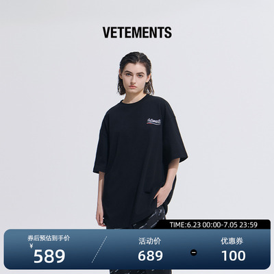 VETEMENTS新款男女同款短袖T恤
