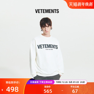 套头卫衣64520013 宽松圆领长袖 VETEMENTS卫衣新款 潮流男女情侣款