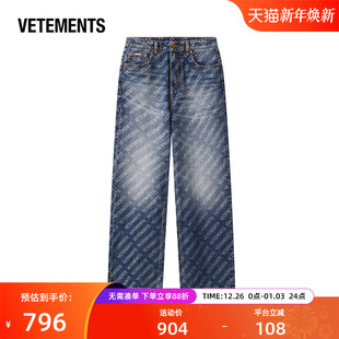 高腰显瘦宽松长裤 新款 63566304 女2025年秋季 VETEMENTS直筒牛仔裤