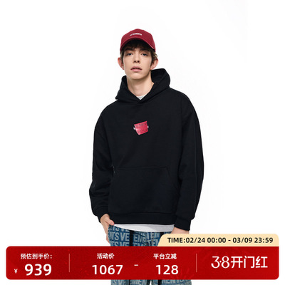 VETEMENTS100%棉印花连帽卫衣