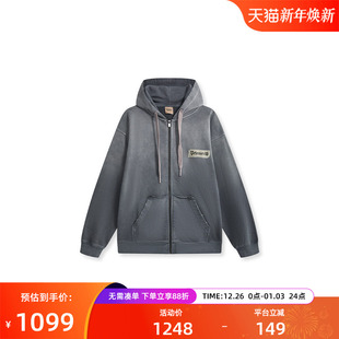 VETEMENTS新款 卫衣35522001 380g100%棉水洗做旧男女套头连帽开衫