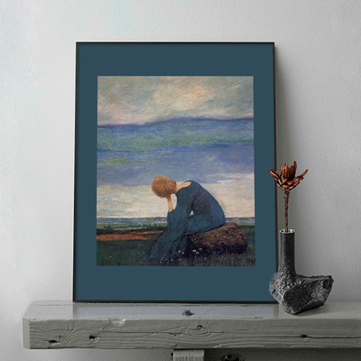 《Sehnsucht》复古蓝调风景装饰画欧式小众摆画卧室书房墙面挂画
