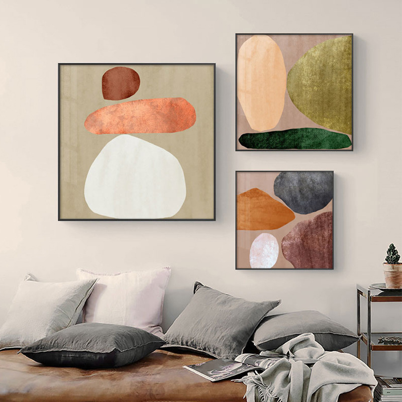 抽象北欧艺术壁画简约现代客厅背景墙装饰画几何色块卧室餐厅挂画图片