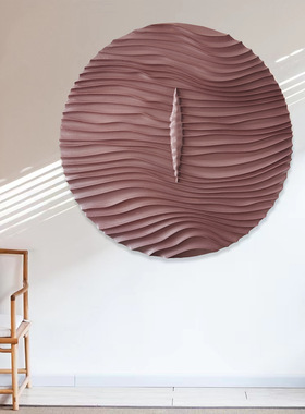 现代简约圆形个性3D立体木雕装饰画客厅餐厅沙发背景墙抽象装置画
