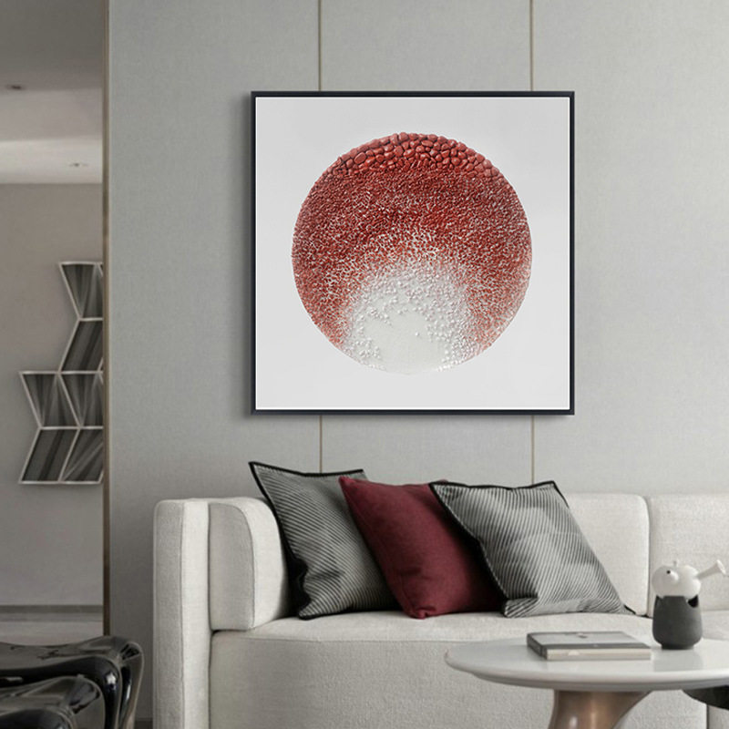设计师款立体石头装置画样板房别墅工艺挂画创意个性手工实物画