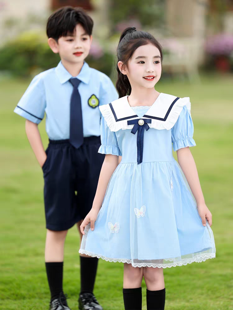 幼儿园园服夏装英伦风裙子大班毕业照班服夏季儿童校服套装小学生