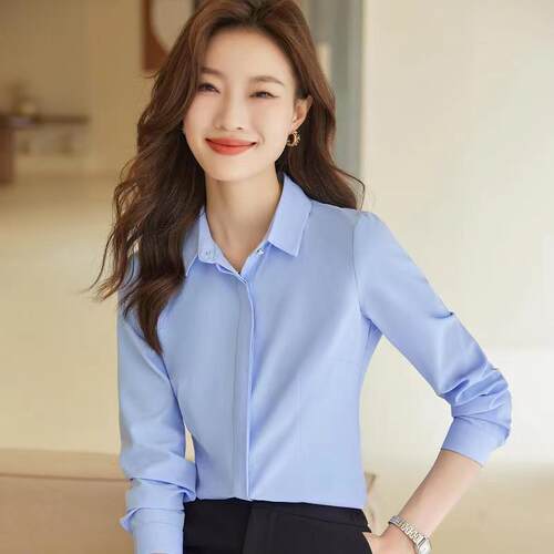 高端定制衬衫公司统一工作服工装2026春季新款女士职业装衬衣商务