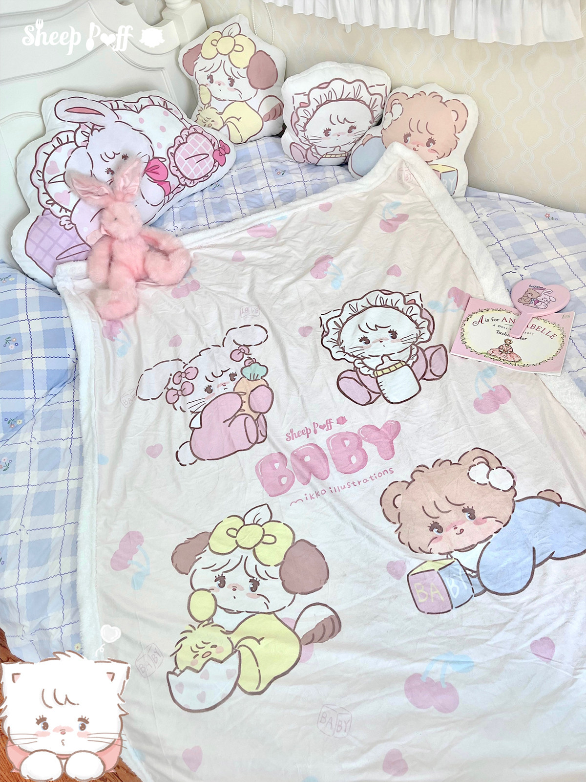 绵羊泡芙联名宝宝毛毯保暖空调毯春季办公室双层午睡毯