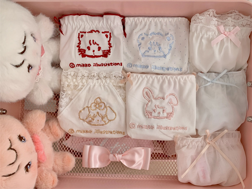 mikko联名刺绣花边内裤