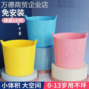儿童泡澡桶6岁10岁可折叠幼儿洗澡桶中大童可坐一体大号宝宝浴桶