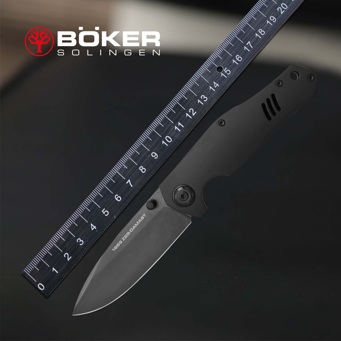 德国原装进口boker博克手工大马士革钢折叠刀限量纪念收藏工具刀
