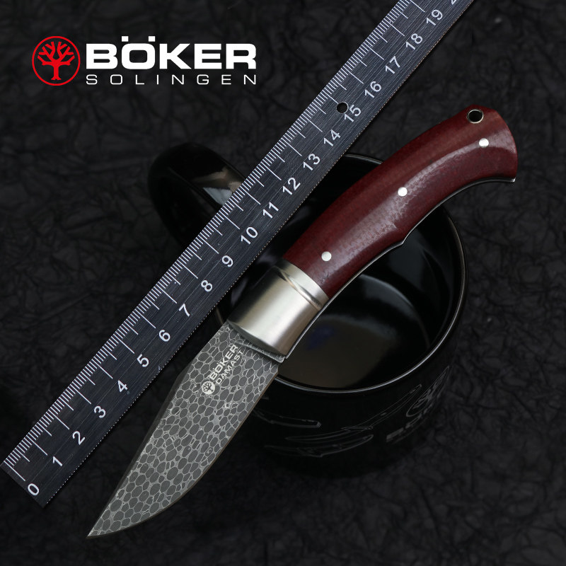 德国原装进口博克boker大马士革钢折叠刀随身便携高硬度口袋刀
