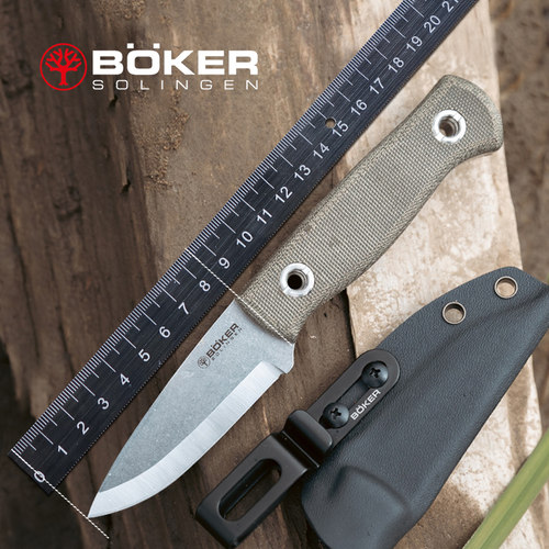德国进口boker博克户外直刀高硬度MagnaCut钢野外探险求生工具刀