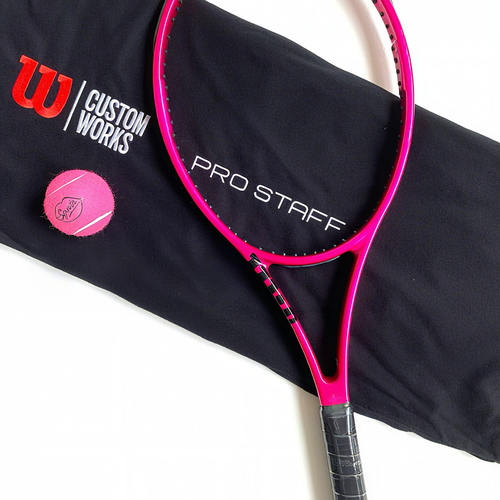 代购WILSON Pro Staff 97L V14威尔胜定制进阶亮面霓虹粉网球拍
