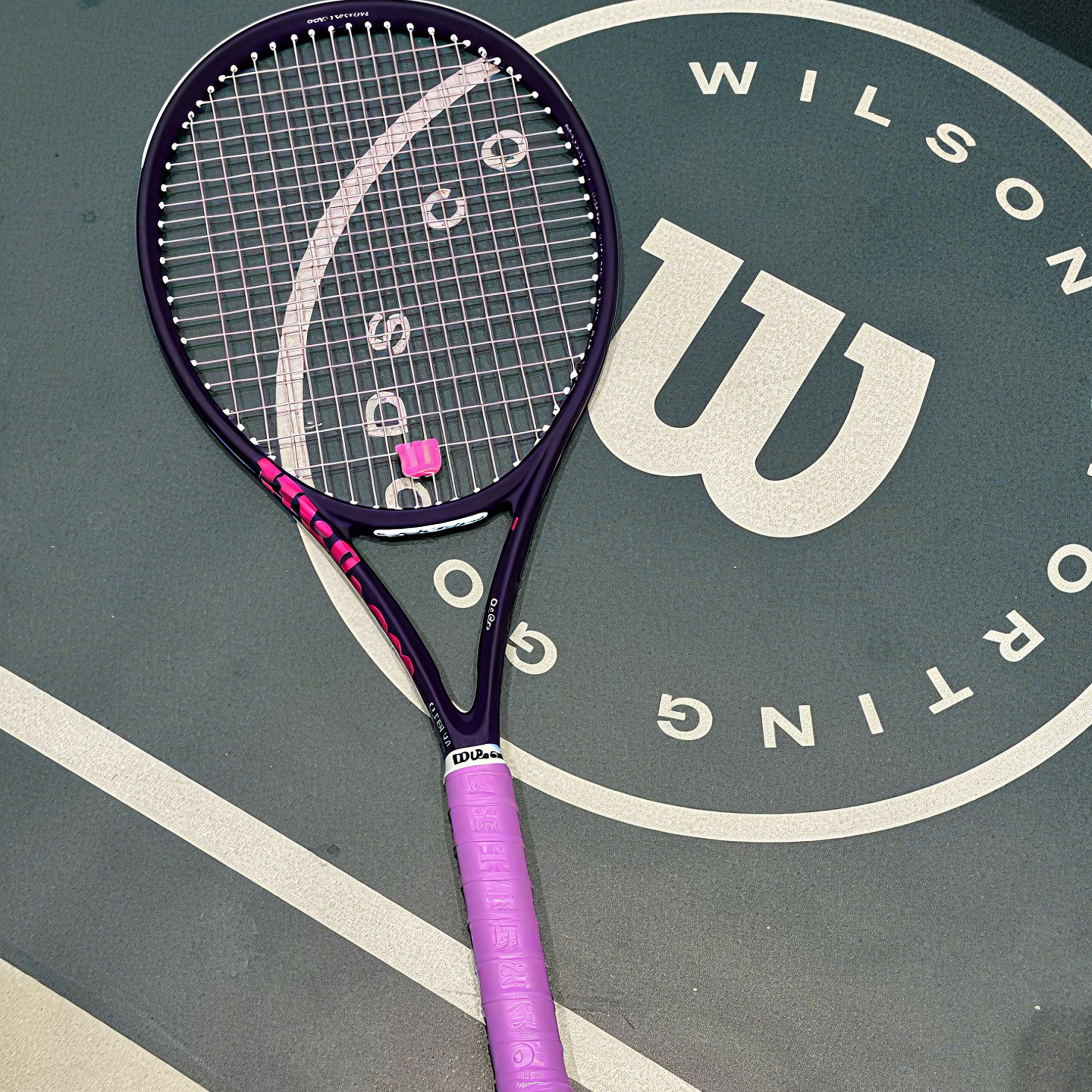 代购wilson哑光紫色blade 100 v10 定制网球拍碳纤维初学者训练拍