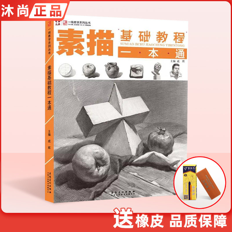 素描基础教程一本通美术绘画零基础单个组合静物几何体人物头像五官石膏像结构明暗步骤解析手绘自学画画素描书入门教材临摹画册书