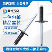 黑色大帽铆钉烤漆大帽沿装 潢烤黑抽芯铆钉大帽沿拉铆钉铝合金柳钉