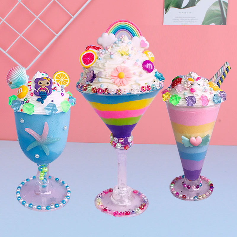 儿童diy仿真甜甜冰淇淋杯 幼儿园手工冰激凌雪糕制作套装材料包