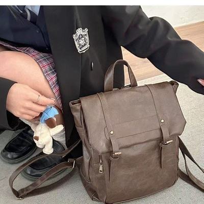 软皮制服双肩包2025新款女生剑桥包书包大容量上班通勤电脑背包